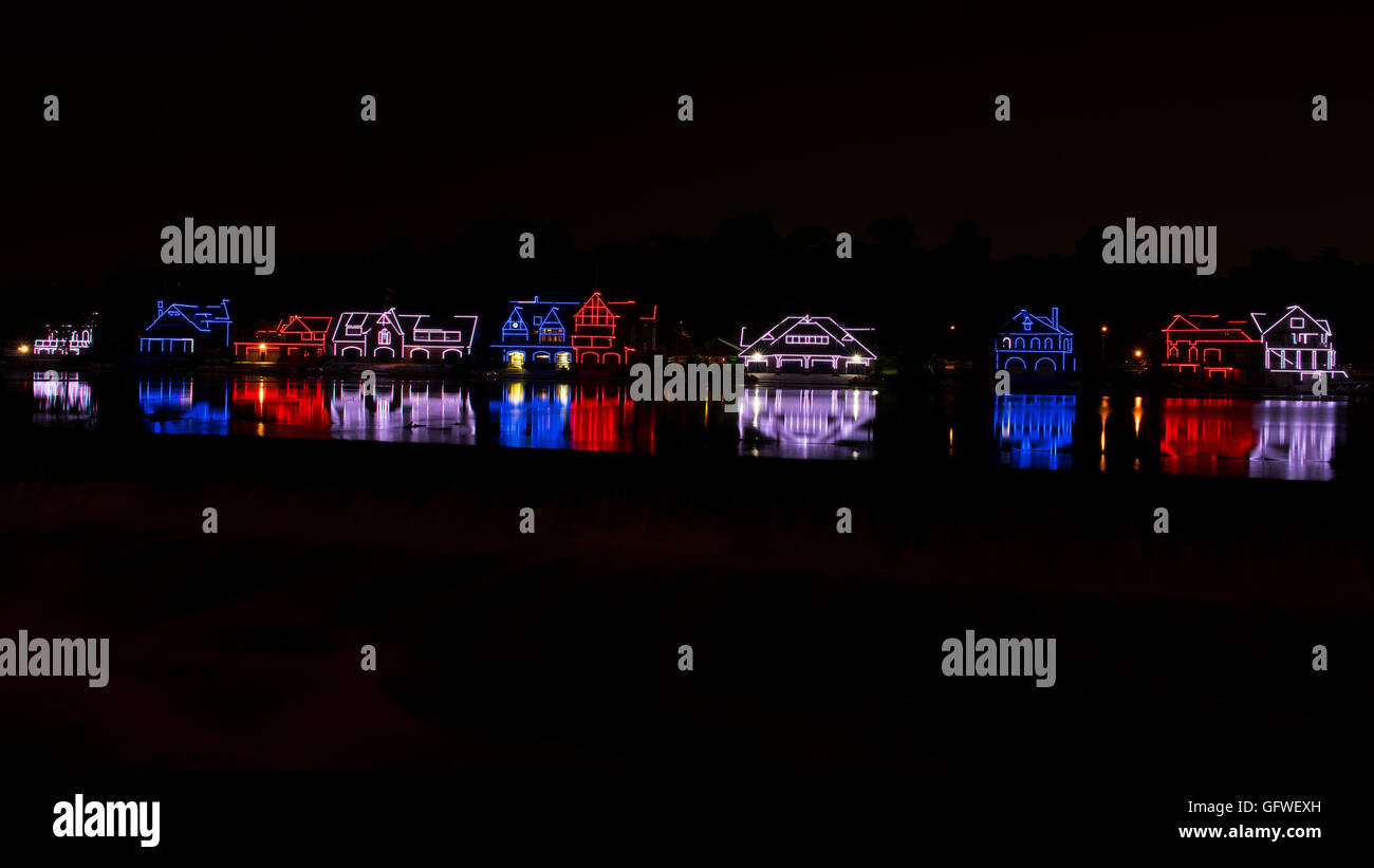Historischen Boathouse Row Philadelphia Pennsylvania Stockfoto