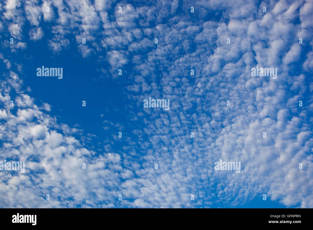 Natürliche abstrakten Muster weiße Wolken am blauen Himmelshintergrund. Stockfoto