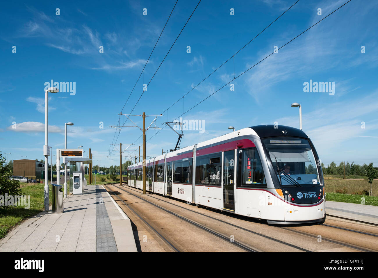 Moderne Straßenbahn in Edinburgh, Schottland, Vereinigtes Königreich Stockfoto