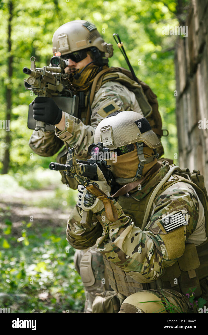 Green Berets Soldaten im Einsatz Stockfoto