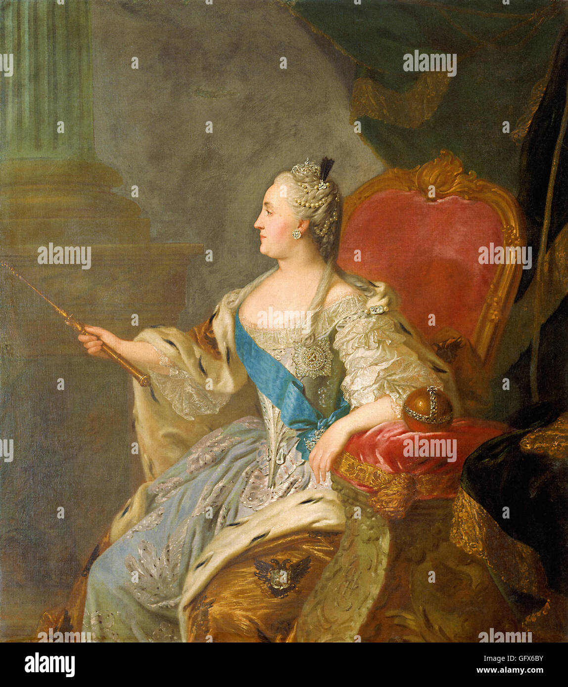 Fedor brüllt - Porträt von Katharina II. von Russland Stockfoto
