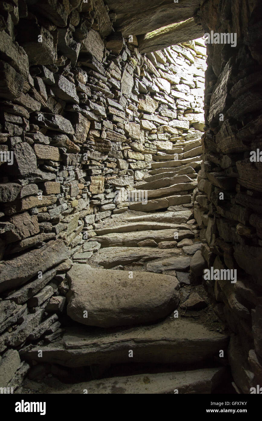 Dun Carloway - Treppen Stockfoto