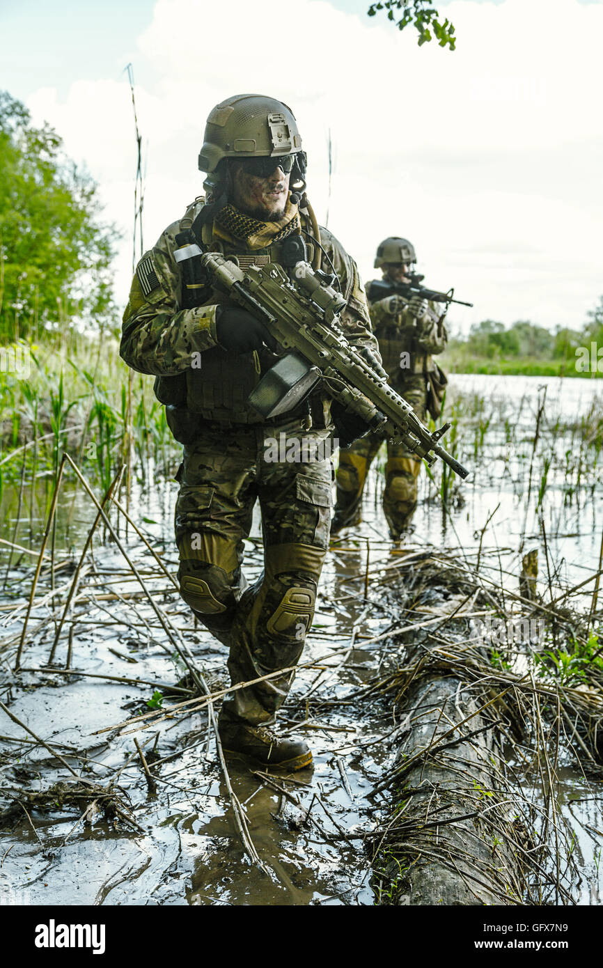 Green Berets Soldaten im Einsatz Stockfoto