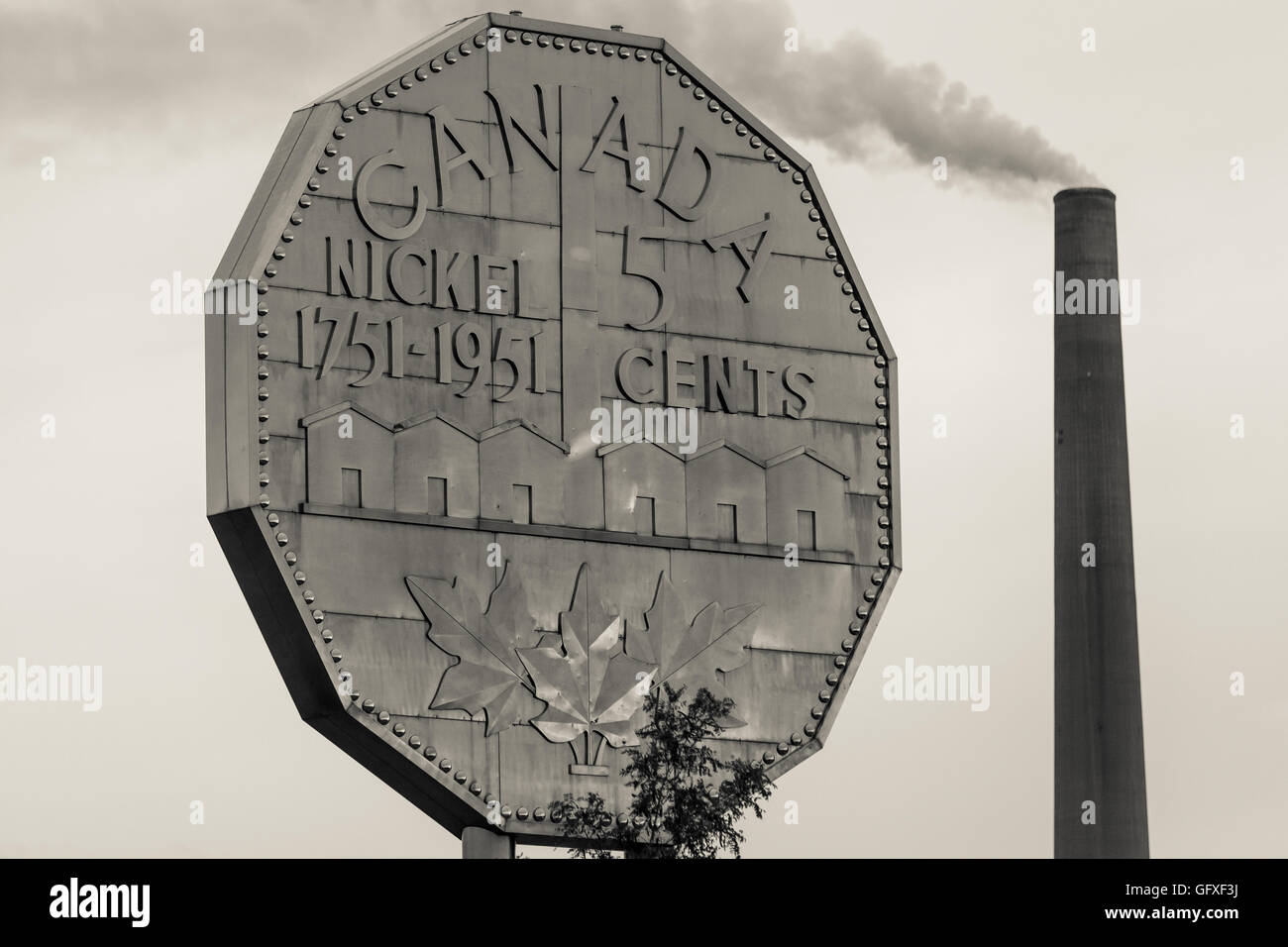 Die große Nickel am Dynamic Earth in Sudbury, Ontario, Kanada. Stockfoto