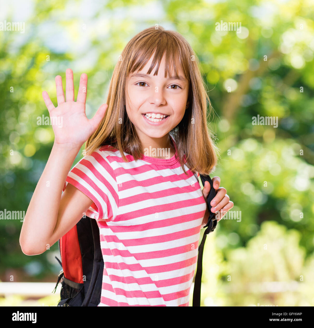 Mädchen in die Schule Stockfoto