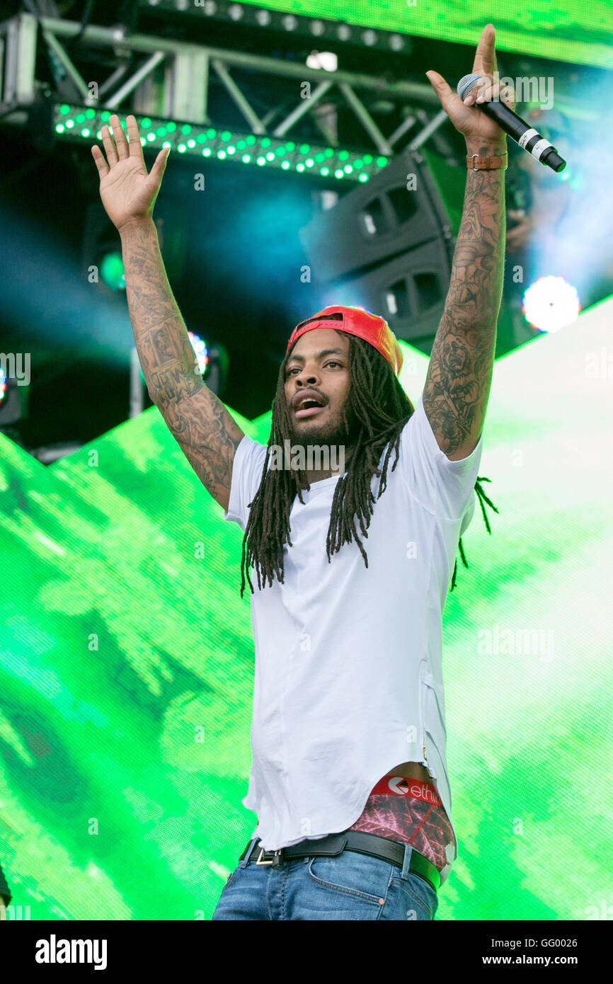 Chicago, Illinois, USA. 30. Juli 2016. Rapper WAKA FLOCKA FLAME führt