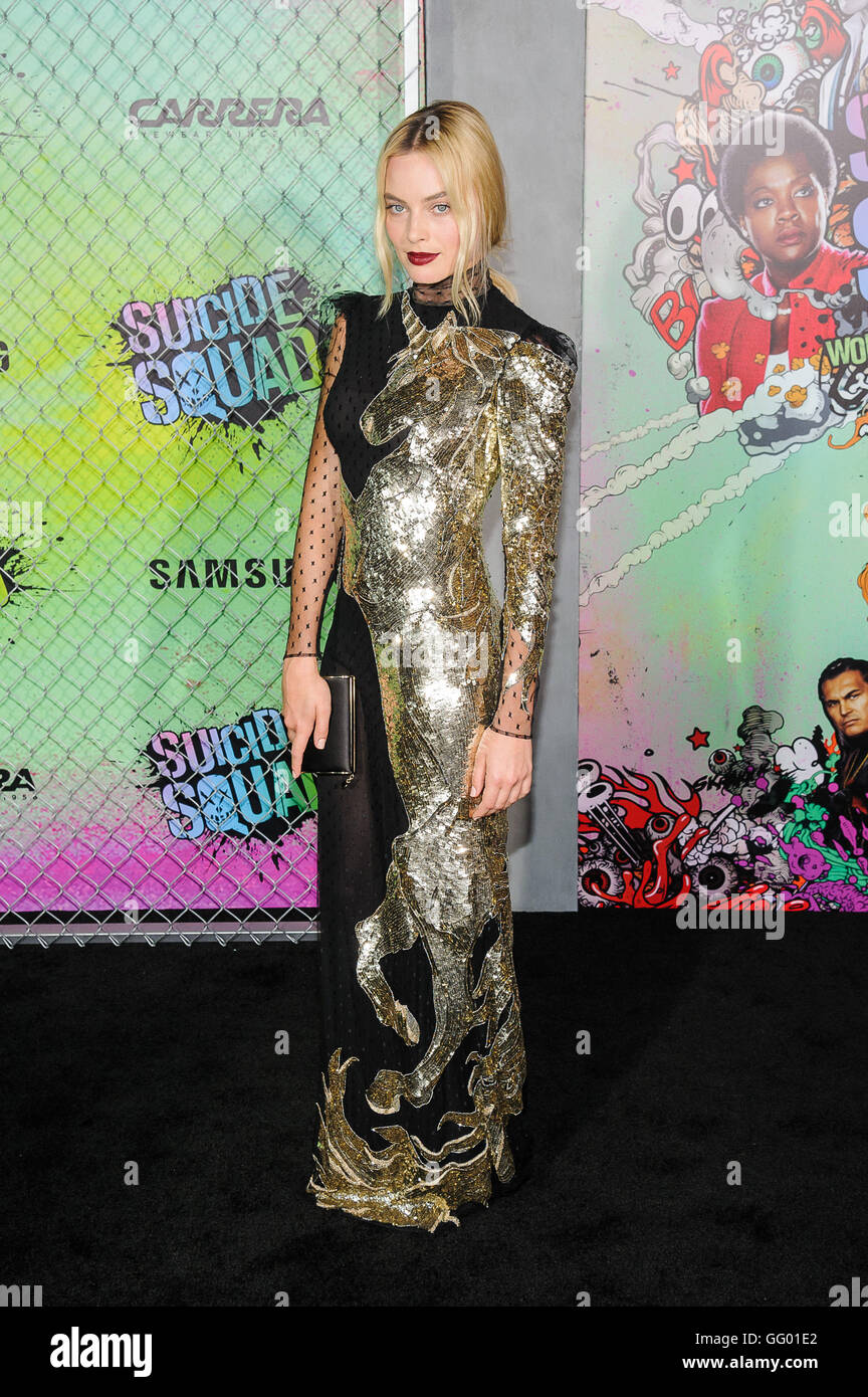 New York, NY, USA. 1. August 2016.  Margo Robbie. "Suicide Squad'' Weltpremiere. Bildnachweis: Mario Santoro/AdMedia Credit: Mario Santoro/AdMedia/ZUMA Draht/Alamy Live-Nachrichten Stockfoto