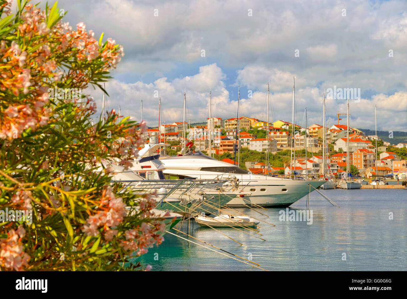 Superyacht in Marina Frapa, Rogoznica, in der Nähe von Split an der kroatischen Adria Küste Stockfoto
