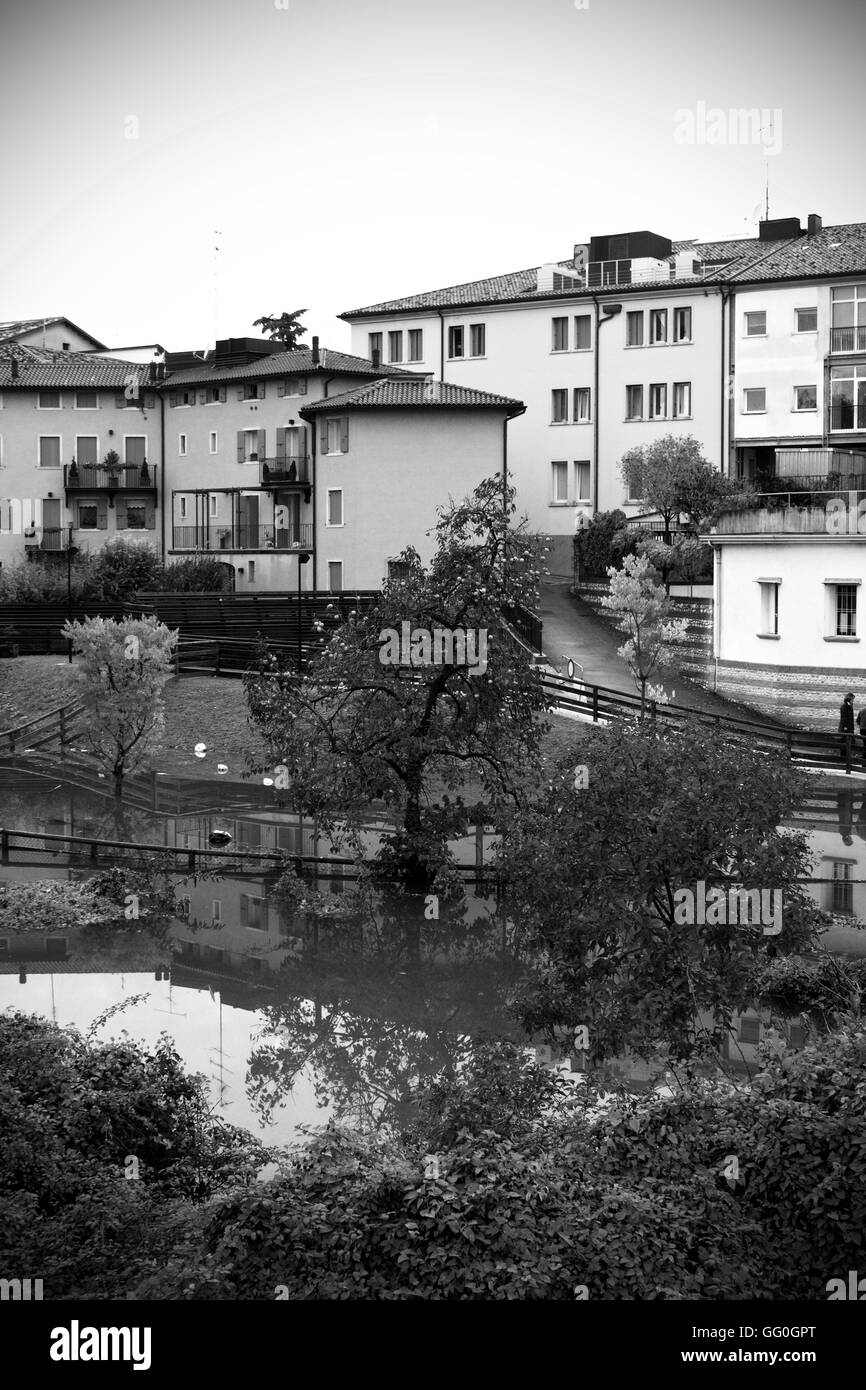 Außergewöhnliche Hochwasser in Pordenone im November 2010 - Pordenone Alluvione Novembre 2010 - Massimiliano Scarpa Fotograf Stockfoto