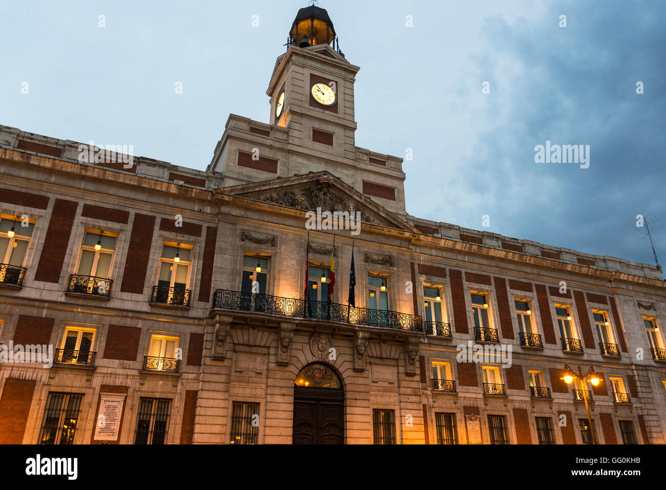 Alte königliche Postgebäude jetzt die regionale Regierungsbüro, Puerta del Sol, Madrid, Spanien Stockfoto