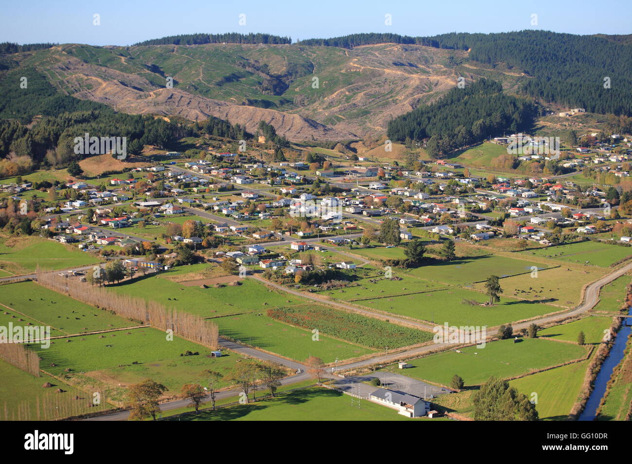 Luftaufnahme des Kaitangata, Otago, Neuseeland Stockfotografie Alamy