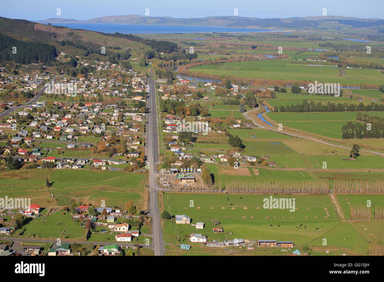 Luftaufnahme des Kaitangata, Otago, Neuseeland Stockfoto