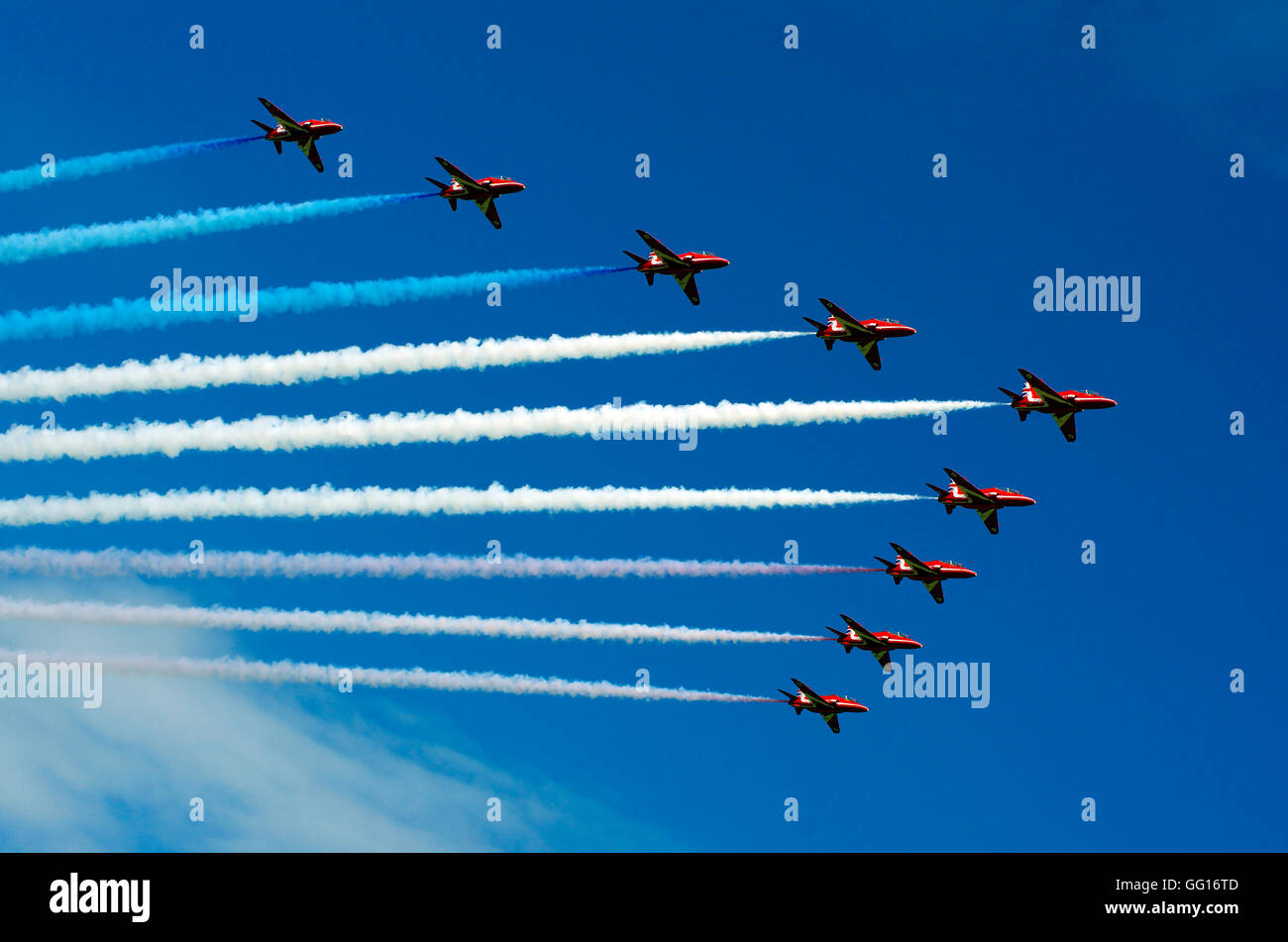 Royal Air Force Aerobatic Team rote Pfeile Stockfoto