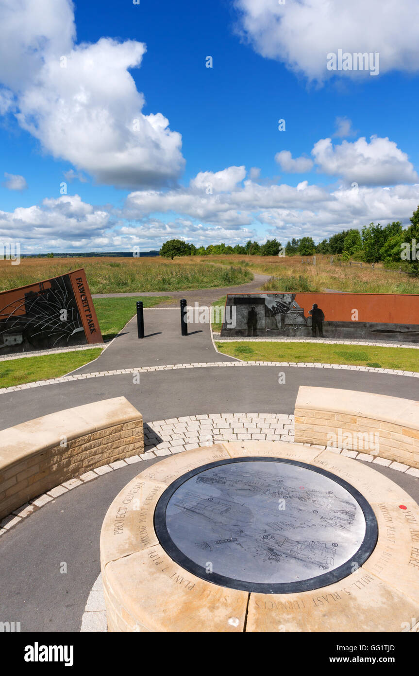 Die Genesis-Kreis des Künstlers Chris Brammall an Fawcett Park, Beere Rand, Consett, Co. Durham, England UK Stockfoto