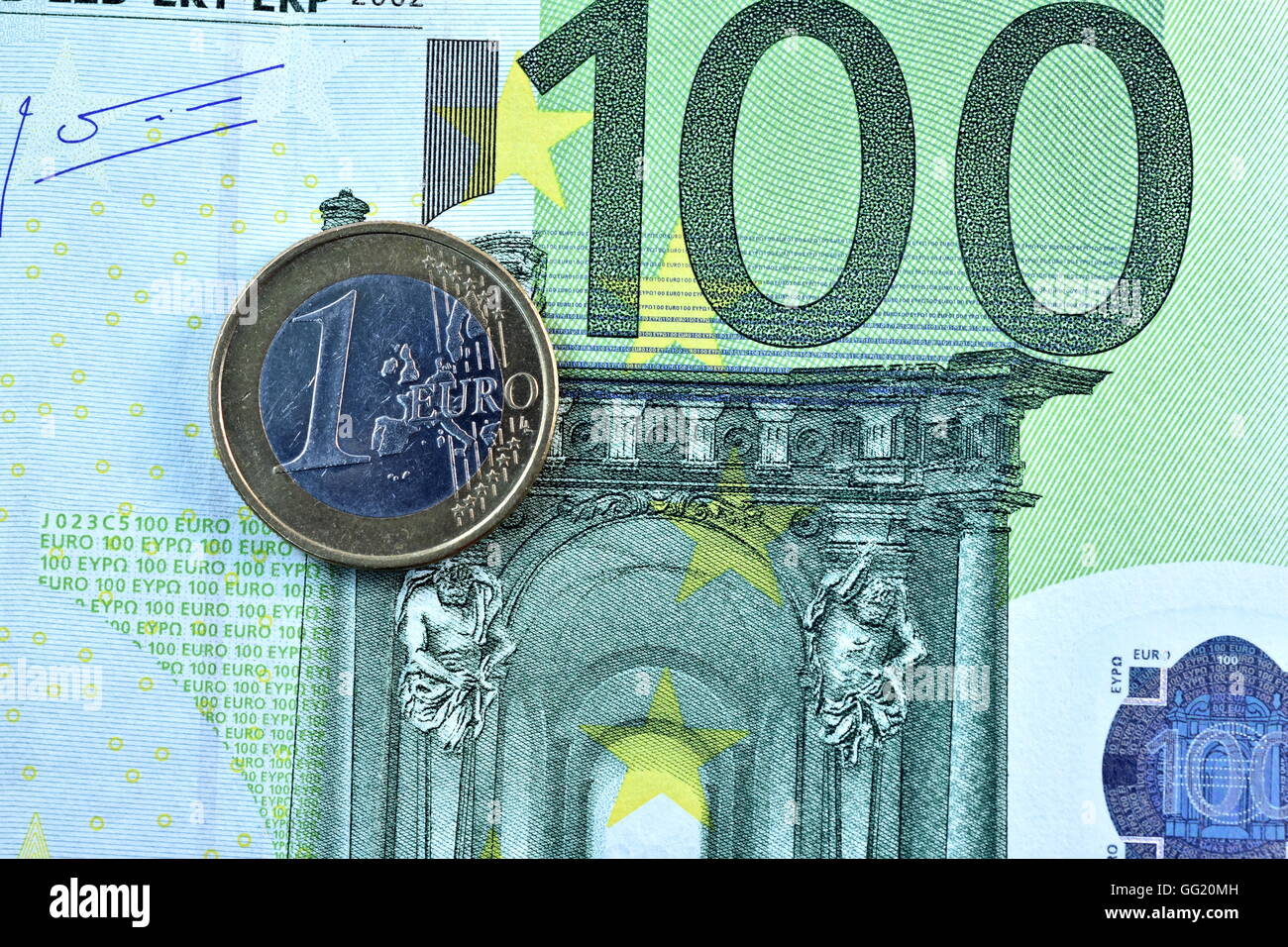 Verschiedene close-up-EURO-Banknote und Währung Stockfoto