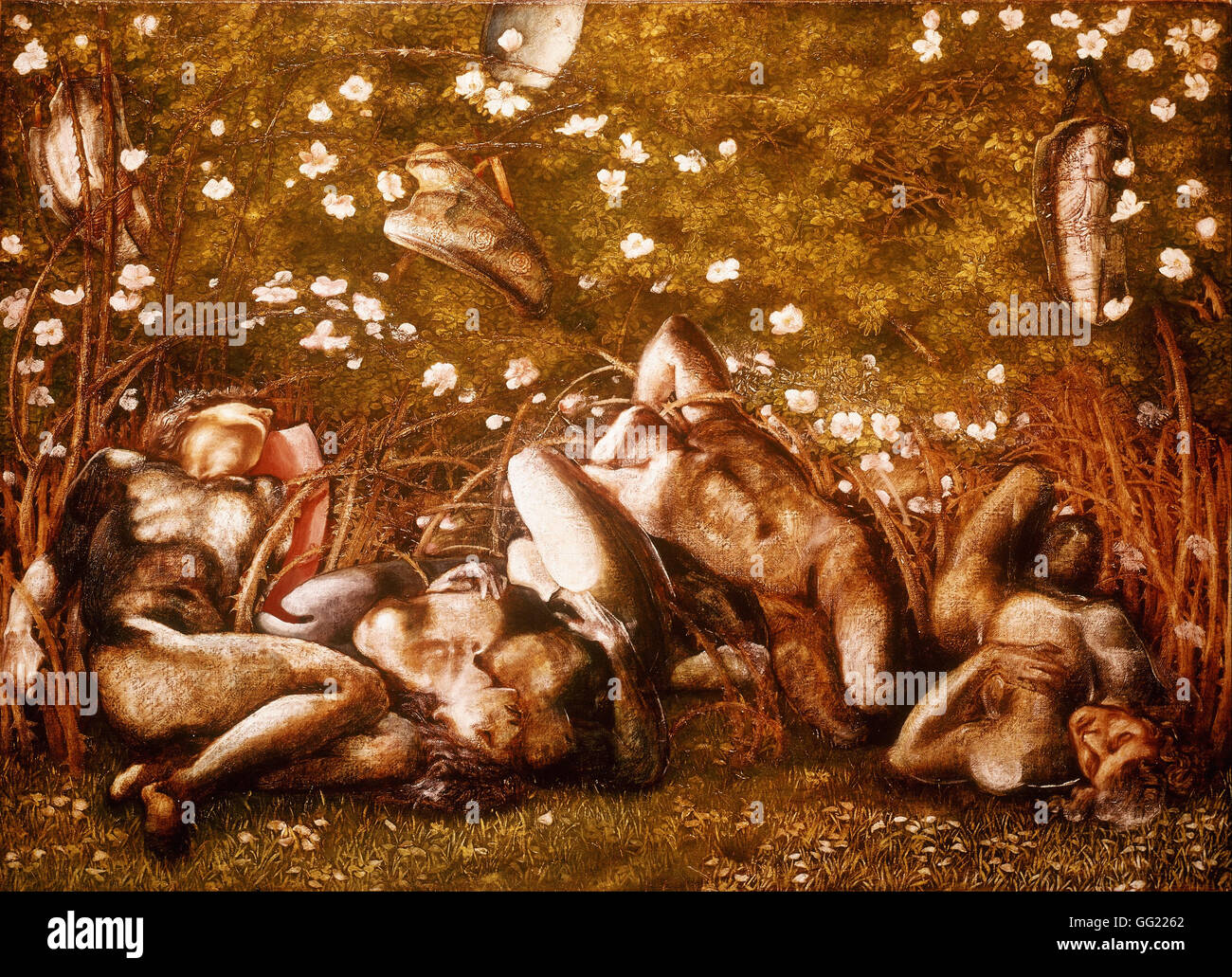 Edward Burne-Jones-Studie für "Die schlafenden Ritter" Stockfoto