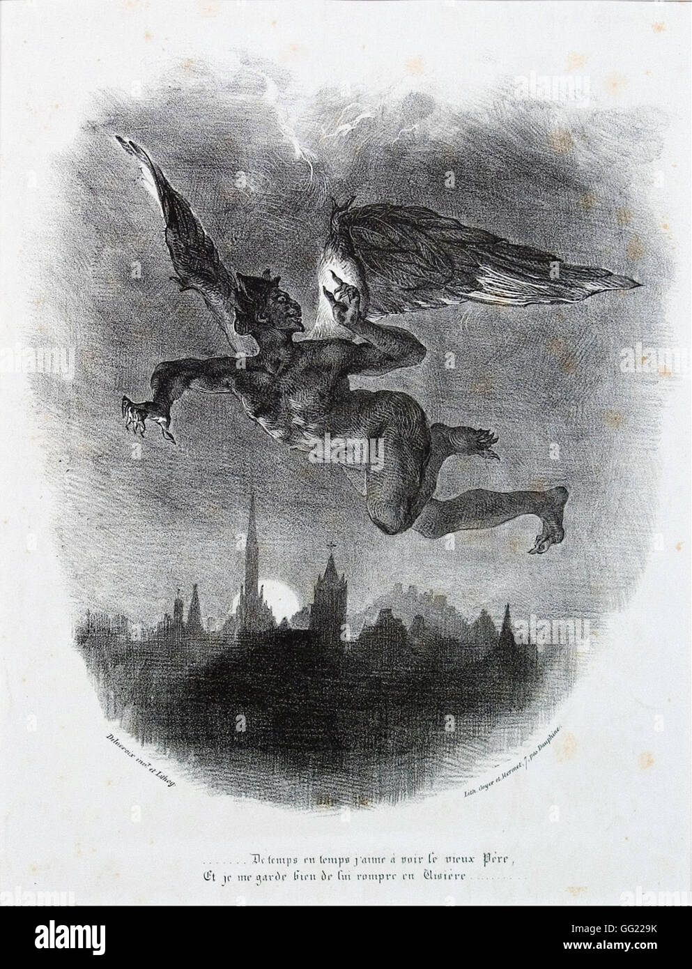 Eugène Delacroix - Mephistopheles in den Himmel Stockfoto