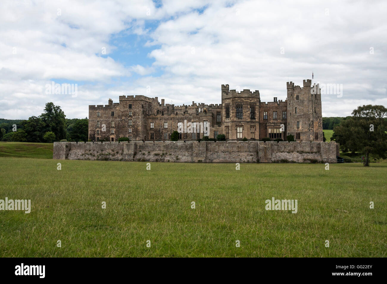 Malerische Aussicht auf die beeindruckende Raby Castle, Staindrop, Co. Durham Stockfoto