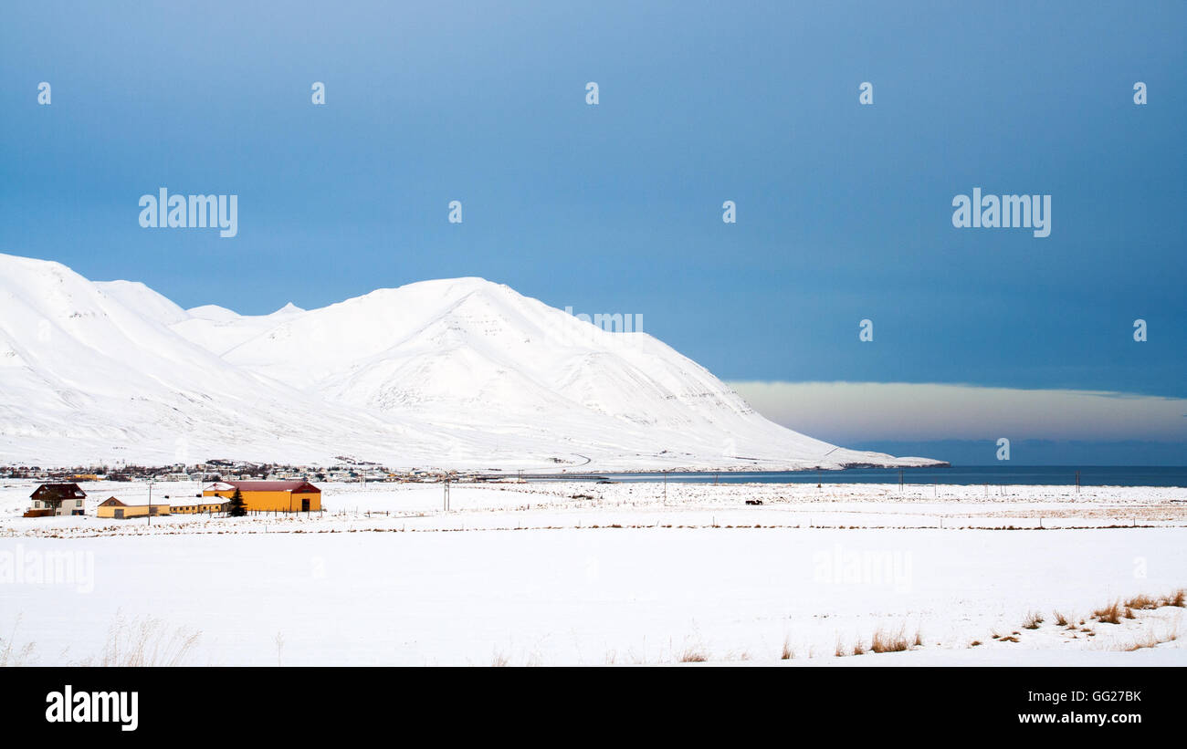 Winterlandschaft in Island Stockfoto