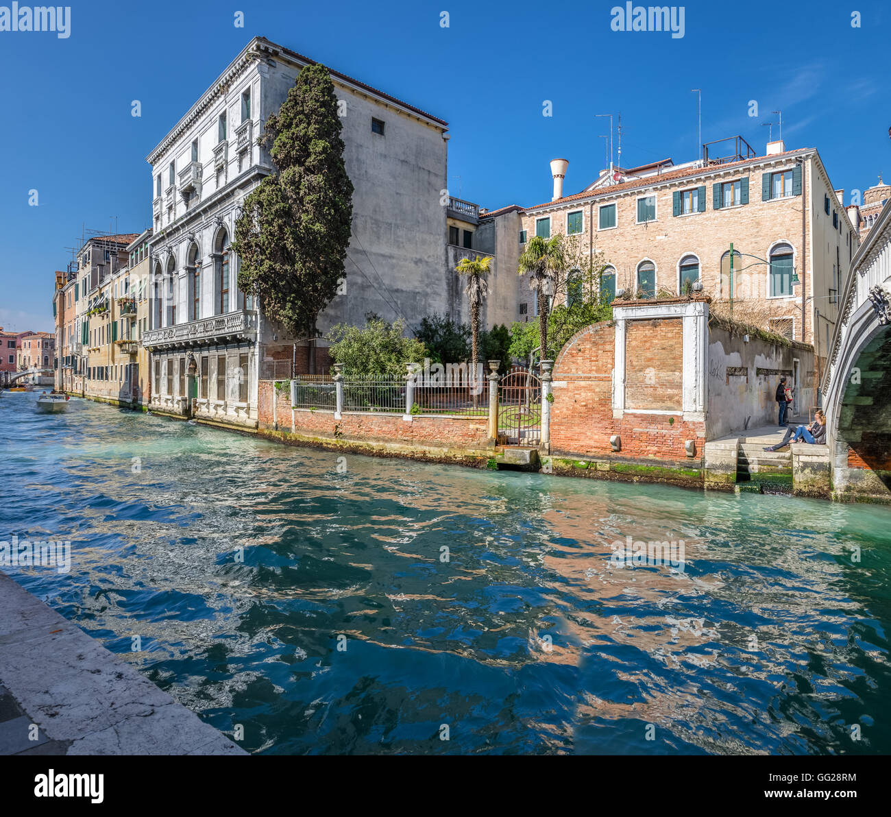 Stürmischen Wasser in den Kanälen von Venedig, Italien Stockfoto