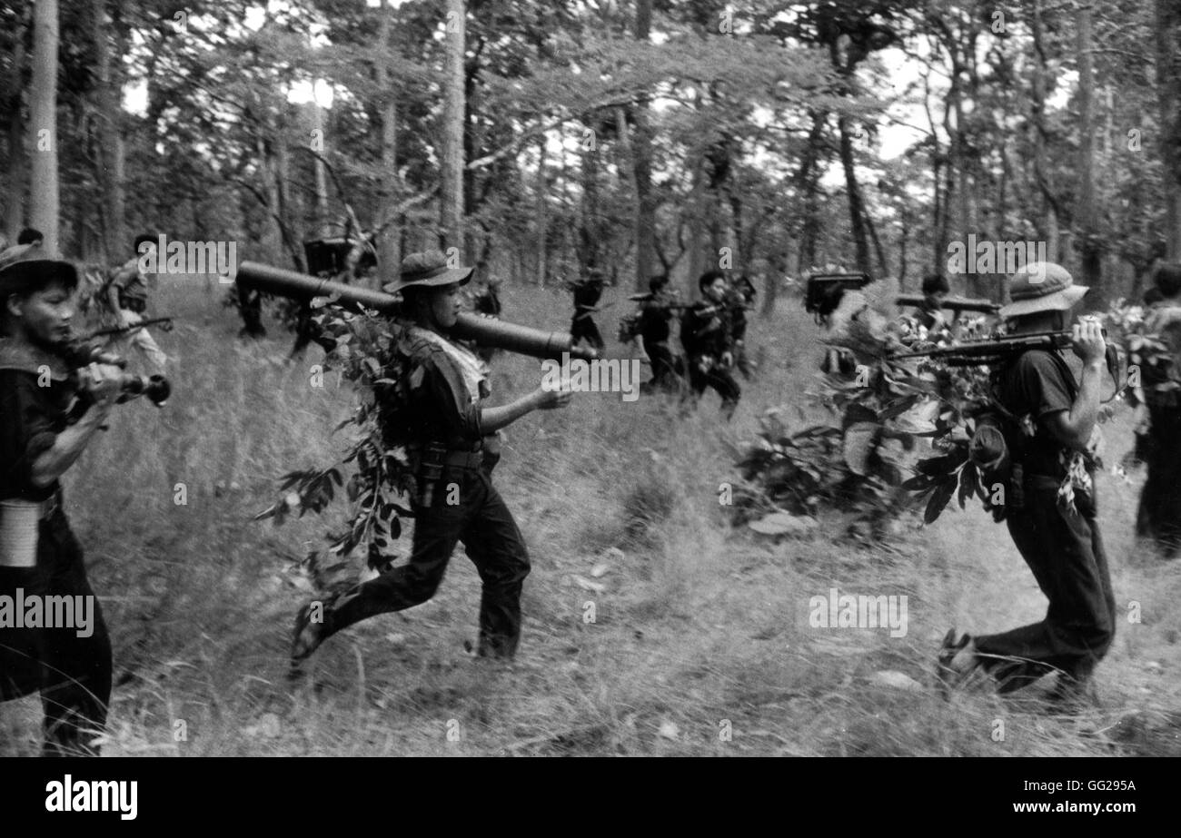 Süd-Vietnam Soldaten einen Angriff. der 1960er Jahre. Vietnam-Krieg- Stockfoto