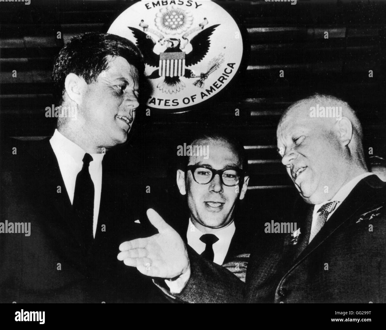 Chruschtschow und Kennedy in Vienna 1961 Österreich National Archives in Washington Stockfoto
