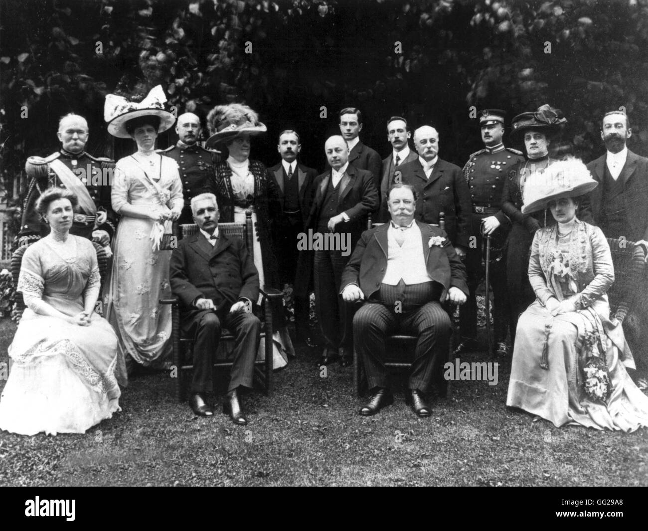 Präsident William Howard Taft (1857-1930) während des Besuchs des Präsidenten von Chile c.1910 USA Stockfoto