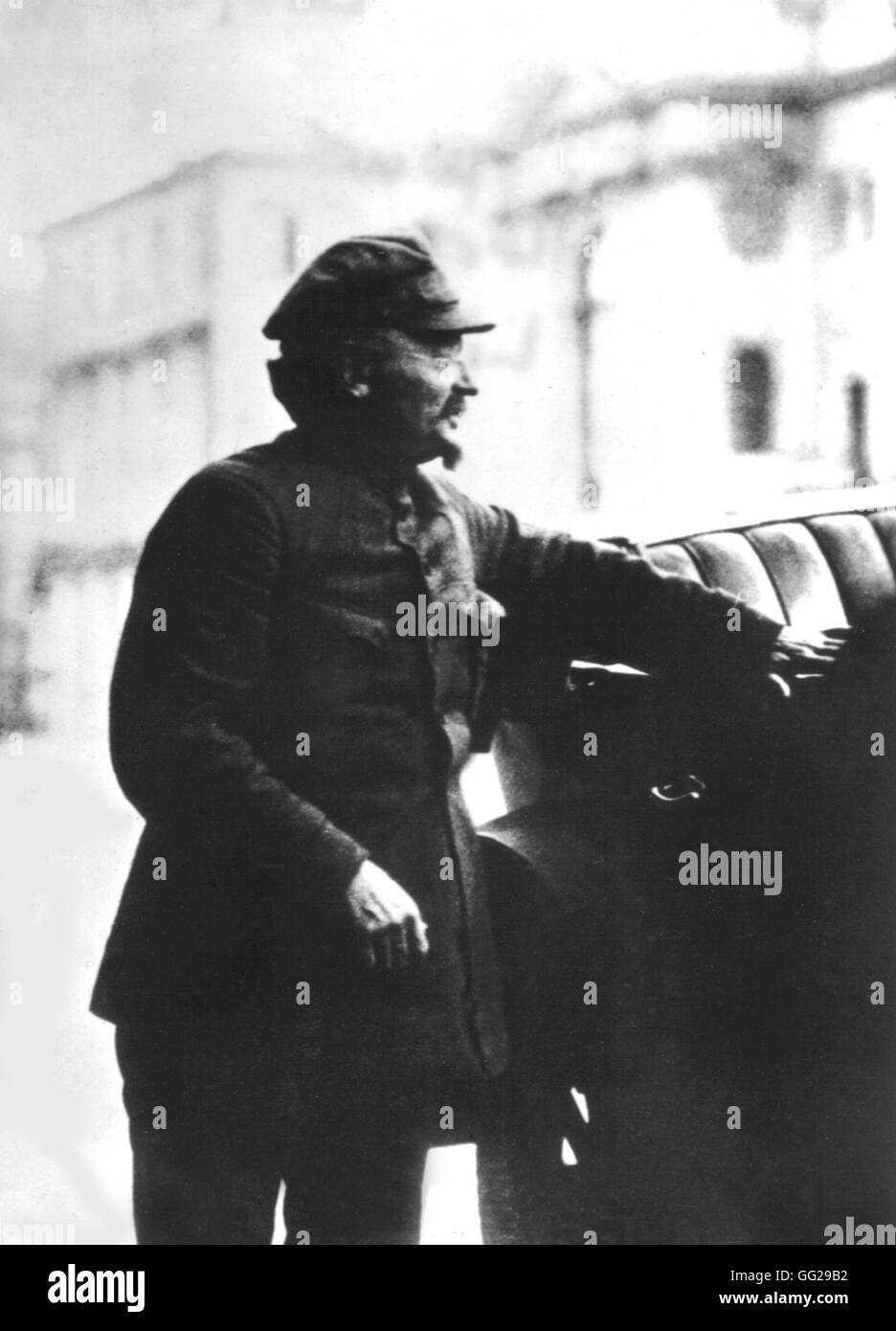Léon Trotsky während der Brestlivosk Verhandlungen 1917 Russland Stockfoto