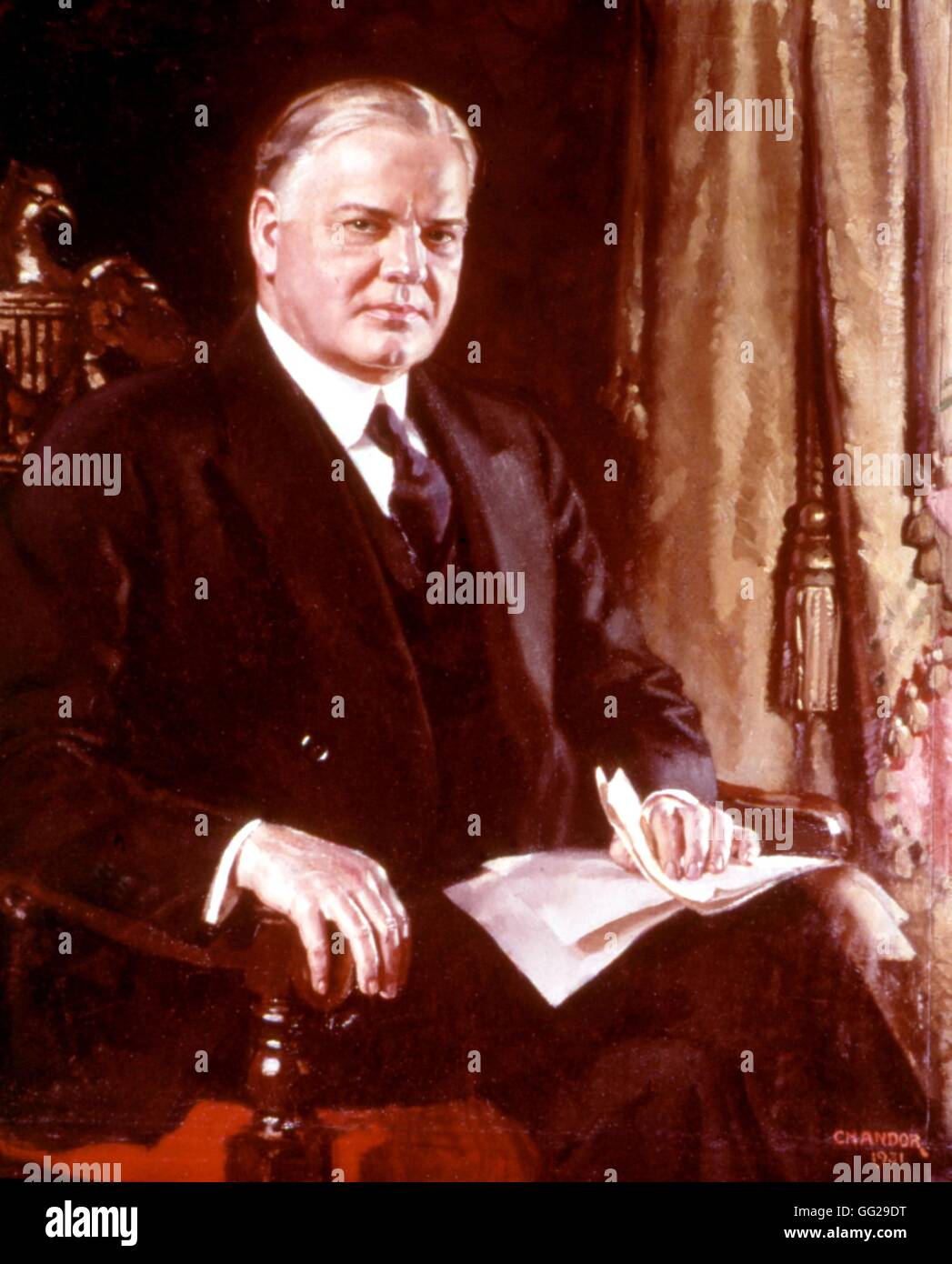 Douglas Chandor Englisch Schule Portrait von Herbert Hoover Öl auf Leinwand 1931 Washington, National Portrait Gallery Stockfoto