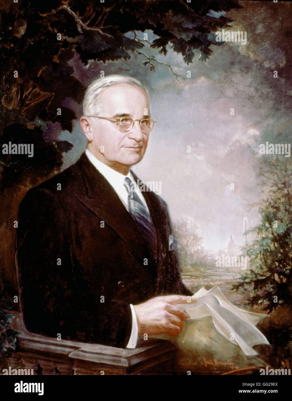 Greta Kimpton amerikanische Schule Porträt von uns Präsident Harry Truman 20. Jahrhundert Washington, National Portrait Gallery Stockfoto