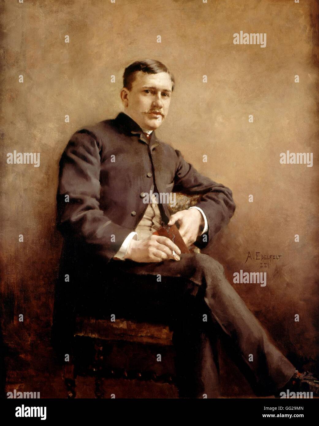 Porträt von Jean-Baptiste, Louis Pasteurs Sohn von Edelfelt Frankreich 1881 Musée Pasteur Stockfoto
