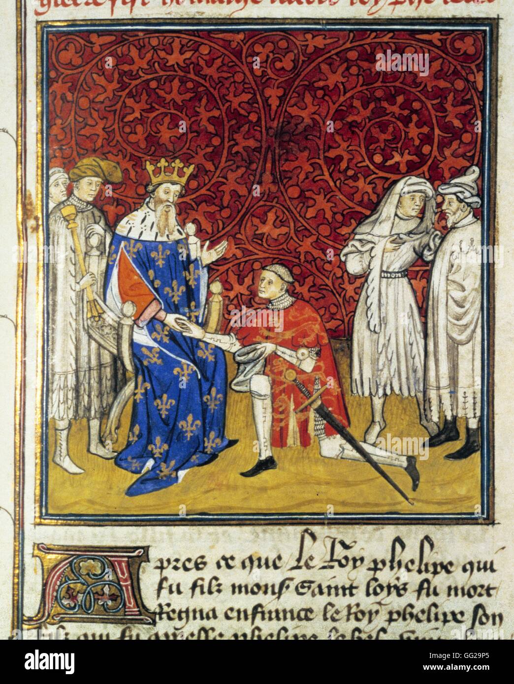 Hommage an König Charles VII von Frankreich (1403-1461) von Prinz von Wales, für die Region Aquitaine Frankreich 15. Jahrhundert Bibliothèque de Toulouse Stockfoto