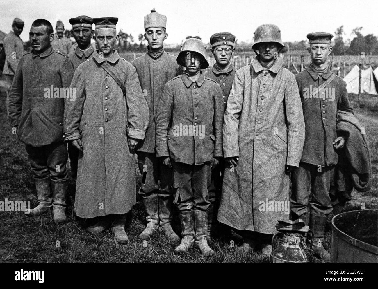 Deutsche Gefangene in Haringue 19. August 1917 Frankreich, Weltkrieg Stockfoto