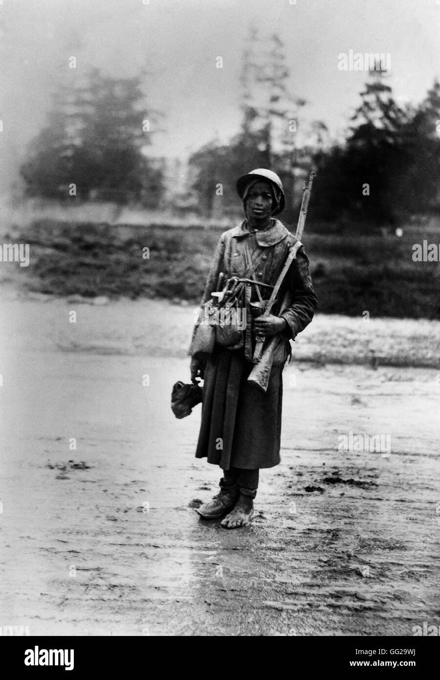 Senegalesische Soldaten in Verdun 1915 Frankreich, Weltkrieg Stockfoto