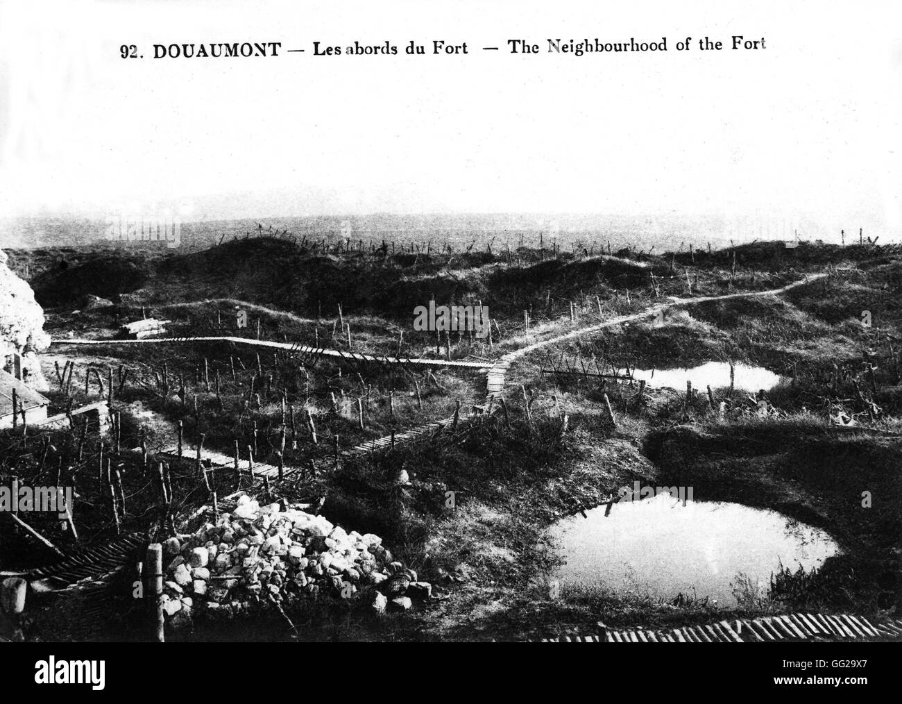 Das Gebiet rund um das Fort Douaumont, Frankreich 1914 - 1918 Frankreich, Weltkrieg Stockfoto