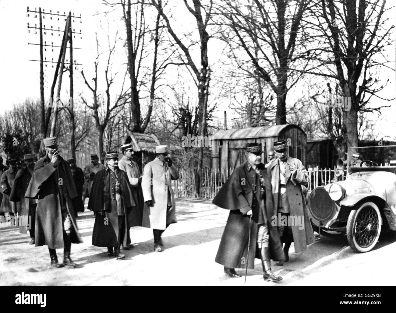 Französische Generäle Micheler, Mangin, Nivelle und Lyautey 1914 - 1918 Weltkrieg, Frankreich Stockfoto