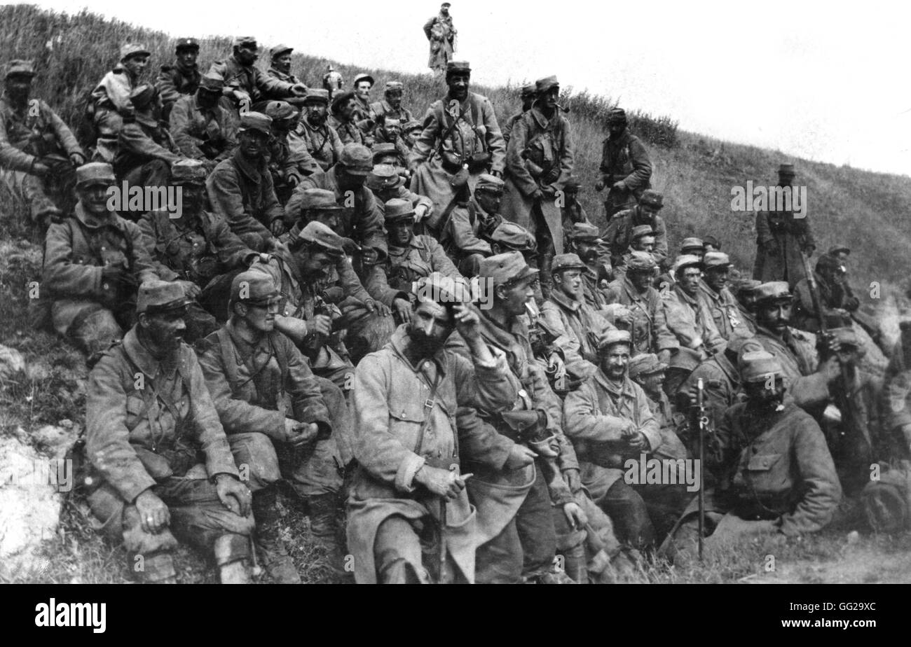 Das 9. Unternehmen wieder von Neuville, Frankreich Juni 1915 Frankreich, Weltkrieg Stockfoto