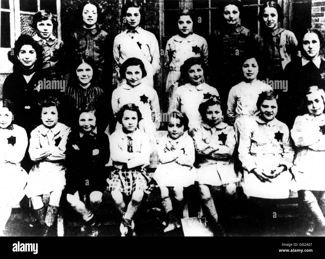 Mädchen aus dem KZ Auschwitz mit Saint-Mandé-Home Konvoi Nr. 77, am 31. Juli 1944 Frankreich - Weltkrieg-Zentrum für jüdische Dokumentation Stockfoto