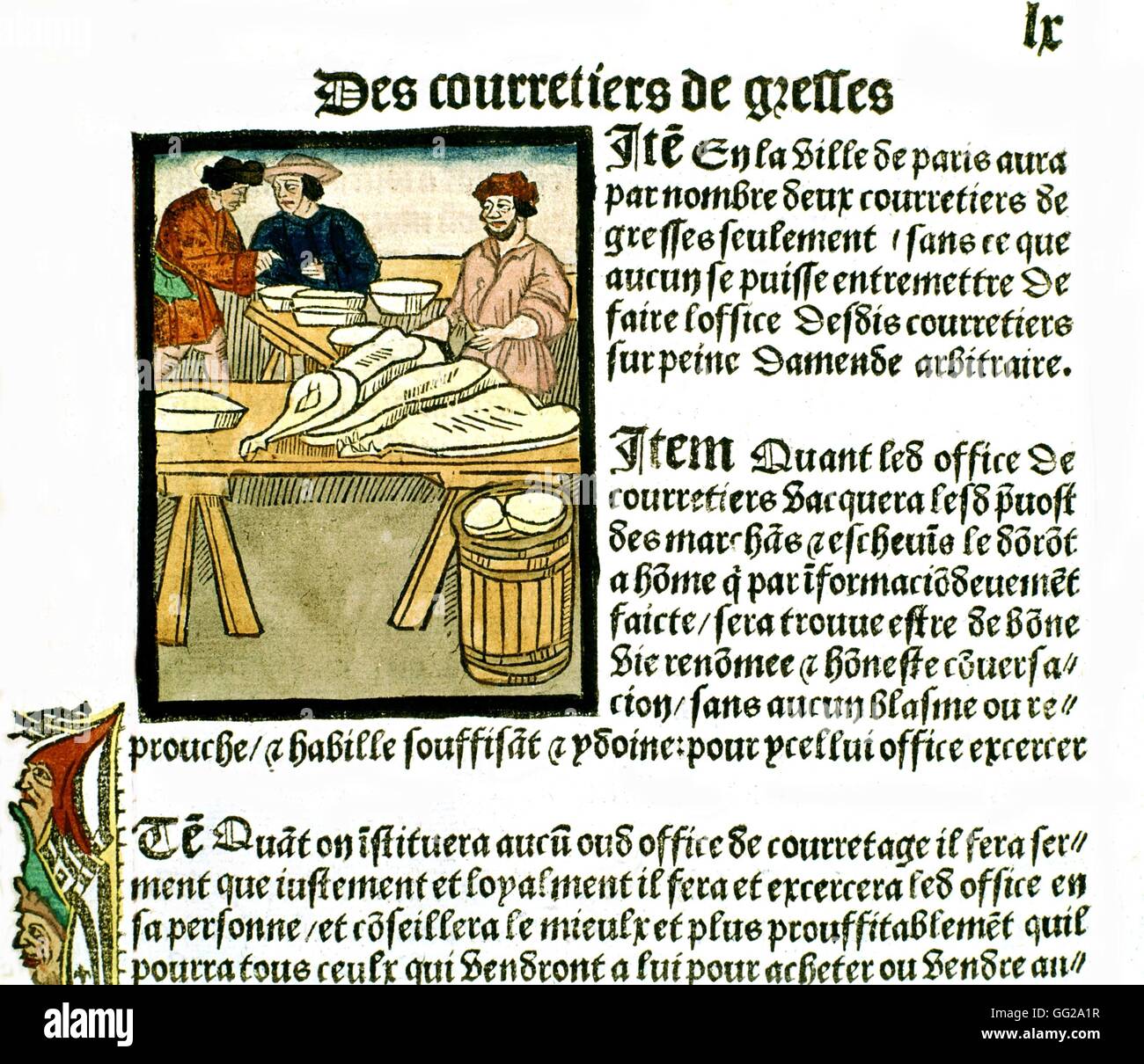 Königliches Edikt von Paris Kaufleute Provotship.  1500 Frankreich Paris. Bibliothèque de l ' Arsenal Stockfoto