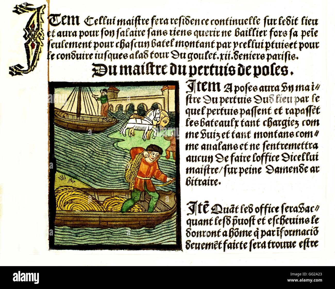 Königliches Edikt von Paris Kaufleute Provotship.  Schiffer 1500 Frankreich Paris. Bibliothèque de l ' Arsenal Stockfoto