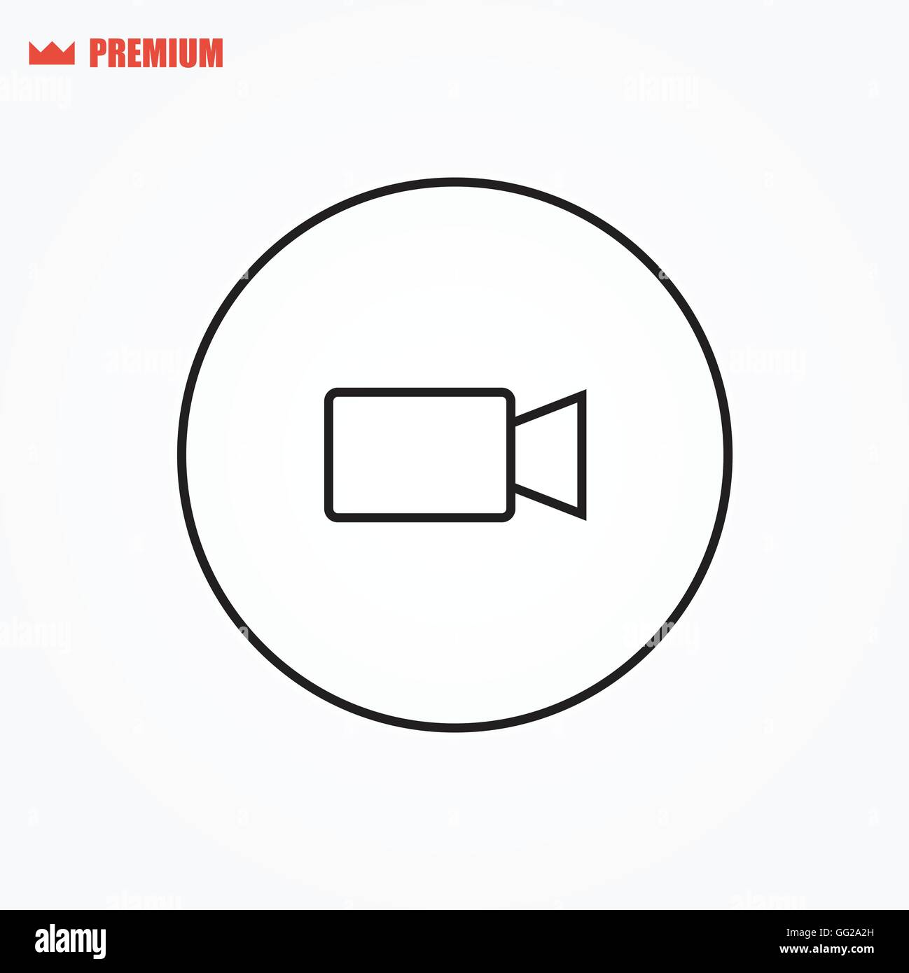 Abgerundete Vektor Video Kamera-Symbol Stock Vektor