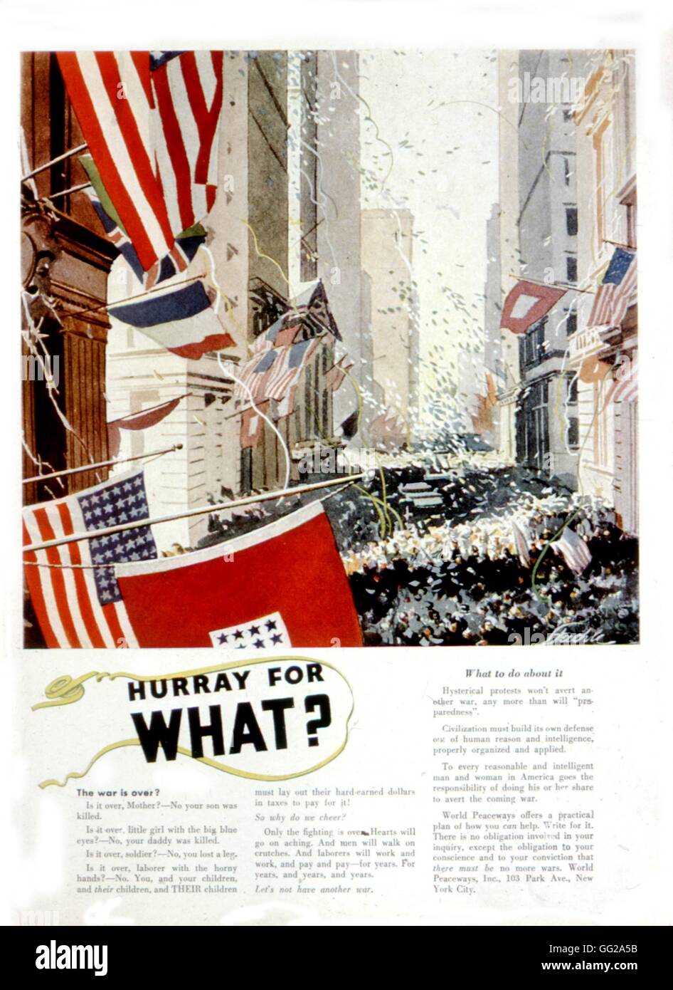 Welt Peaceways Propaganda, in "Vanity Fair" Magazin Oktober 1935 USA Washington. Library of Congress Stockfoto