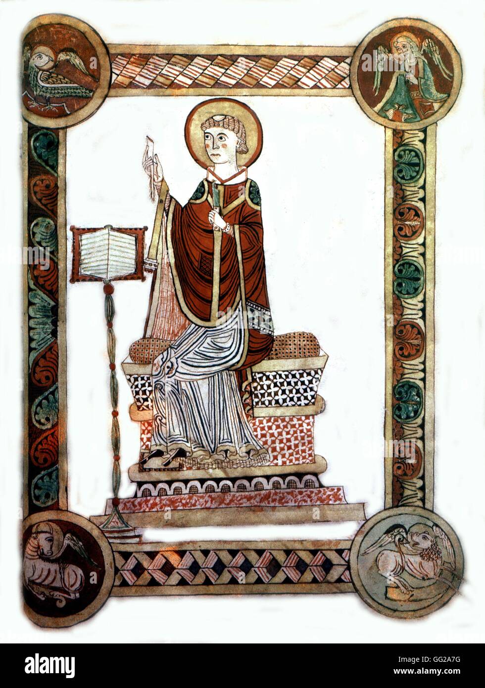 St. Beda Venerabilis (673-735), Autor von "Die kirchliche Geschichte der Winkel" 13. Jahrhundert England London, British Museum Stockfoto