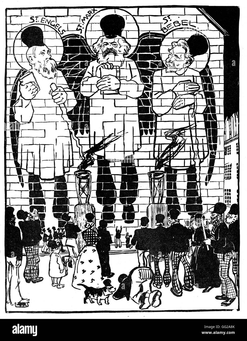 Jahr 2500: Saint Engels, Sankt Marx und Saint Bebel 1904 Deutschland Stockfoto