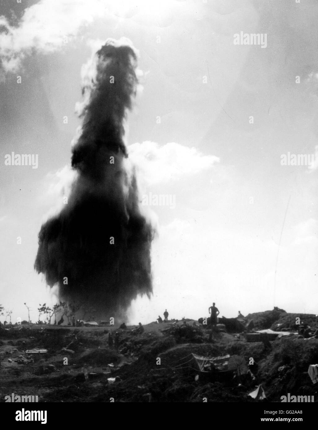 Der Pazifik-Krieg: nukleare Explosion in Okinawa 1945 Japan - Weltkrieg-Washington. Nationalarchiv Stockfoto