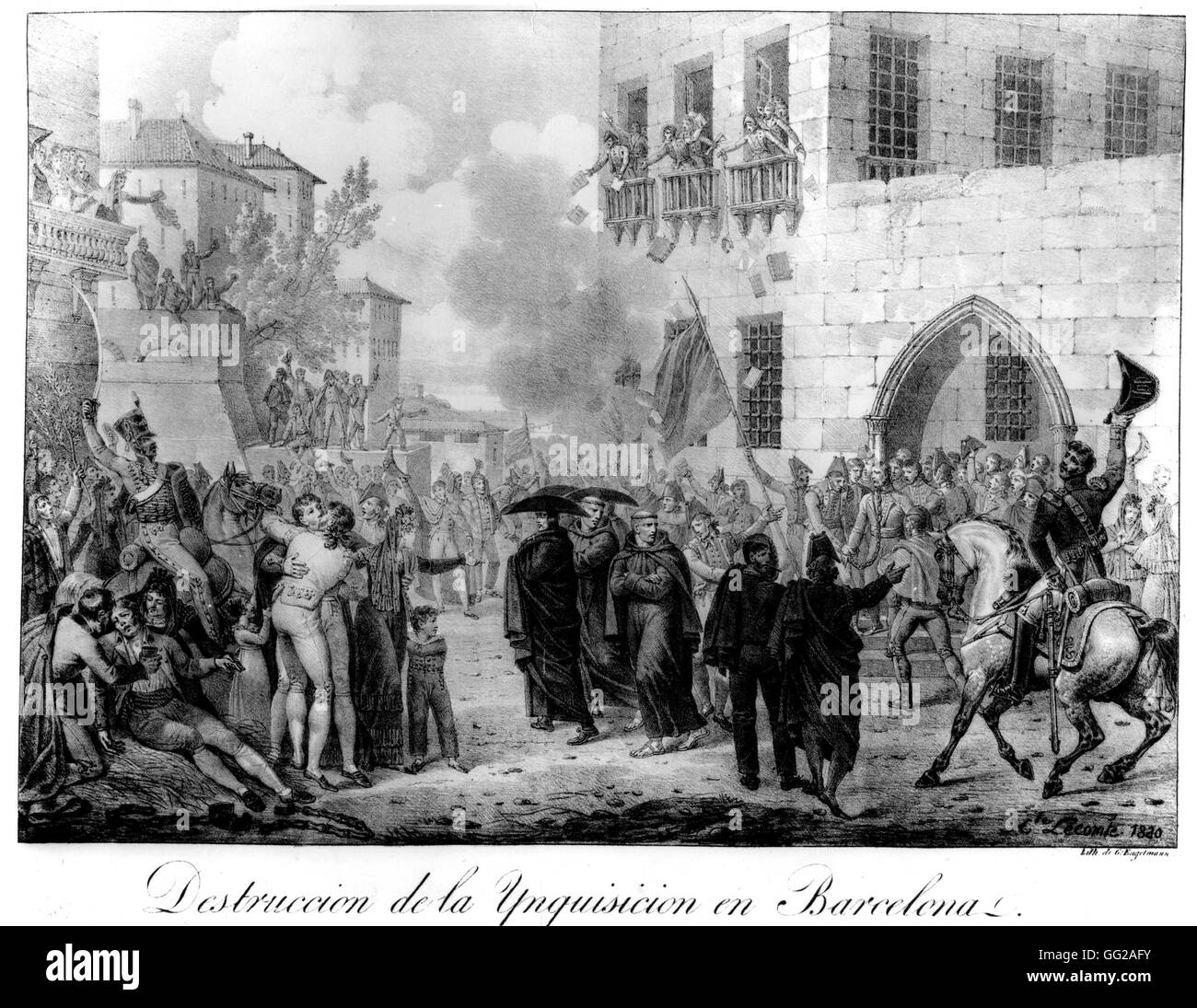 Abschaffung der Inquisition 10. März 1820 Paris Barcelona. Nationalbibliothek Stockfoto