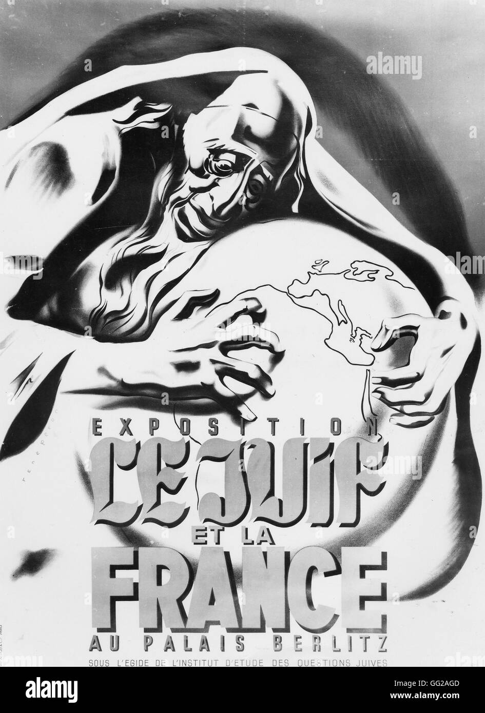 "Frankreich und die Juden". Antisemitischen Plakat von R. Peron 1941 Frankreich - Paris des zweiten Weltkriegs. Nationalbibliothek Stockfoto