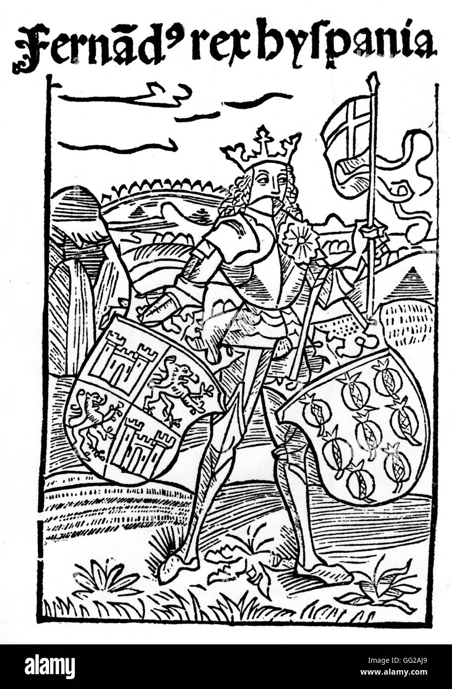 Ferdinand II., König von Spanien. (1452 - 1516) 16. Spanien Paris. Nationalbibliothek Stockfoto