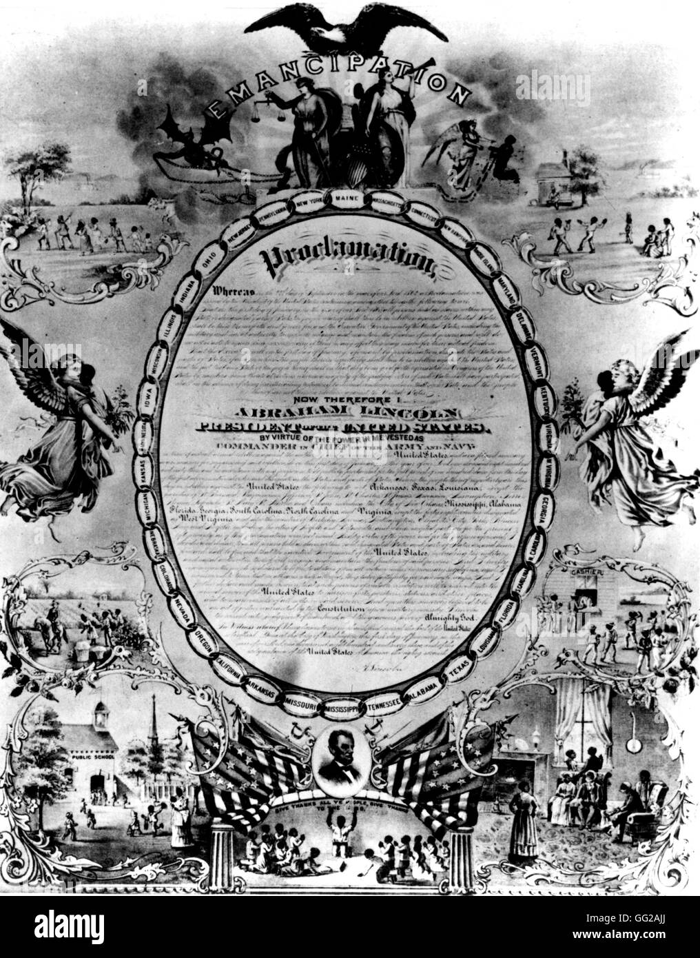 Emanzipations-Proklamation, Januar 1,1863 1863 Vereinigte Staaten Washington. Library of Congress Stockfoto