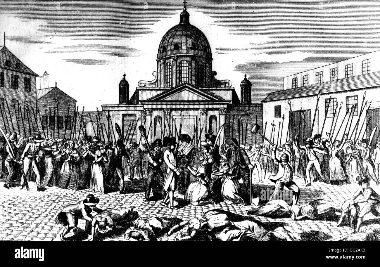 Tag von September 1792. Massaker von Frauen bei La Salpetriere France - französische Revolution von 1789 Paris. Öffentliche Unterstützung Stockfoto